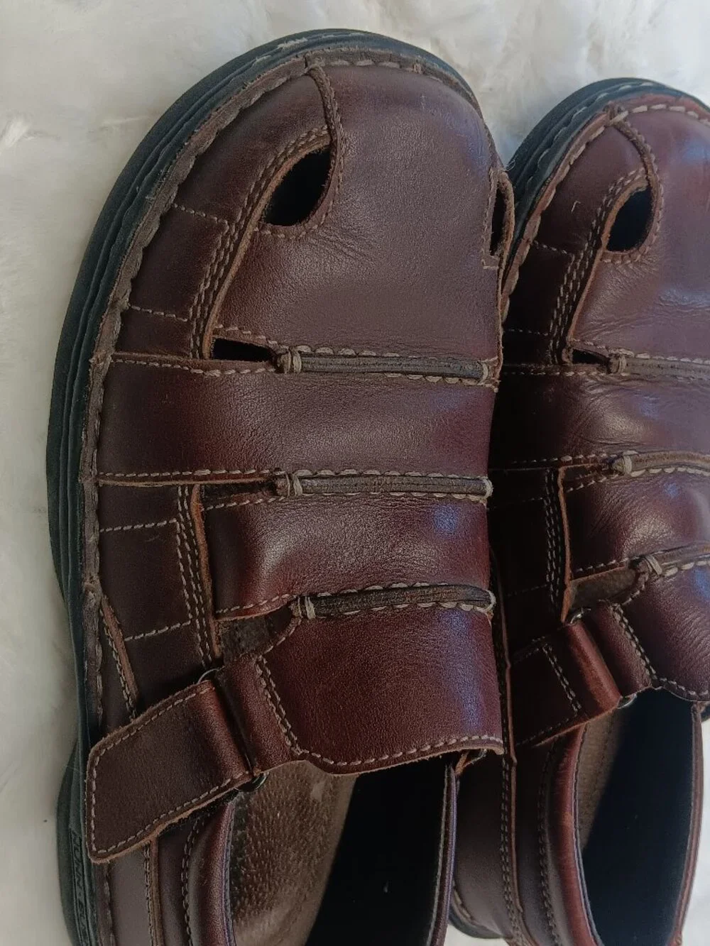Nunn Bush Leather Fisherman Sandals Size 6